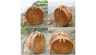 bali circle bags ata grass rattan strap handmade ethnic design